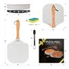 Image 5 : Professional Aluminum Pizza Peel/Metal Paddle with Foldable Handle & 14" Rocker Pizza Cutter - NEW