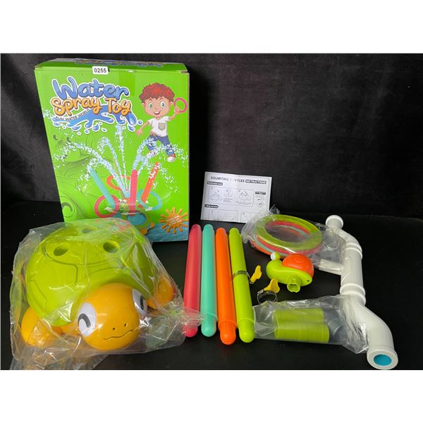 Squirting Turtle Water Spray/Summer Sprinkler Toy for Outdoors with Ring Toss Game - New