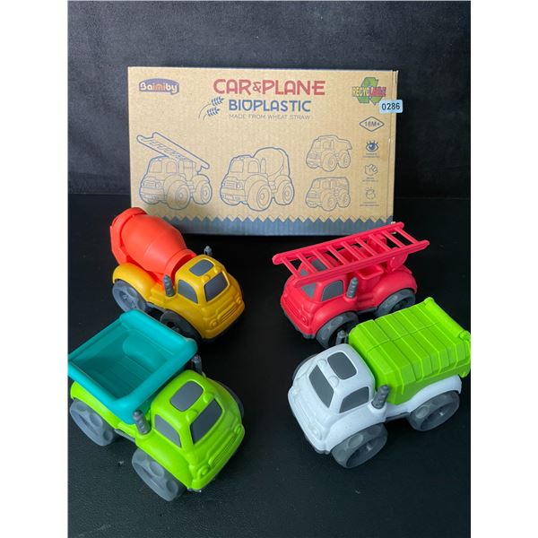 4PC Toy Truck Set for Toddlers - Dump Truck, Cement Truck, Firetruck, etc. - New