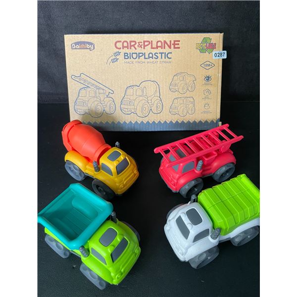 4PC Toy Truck Set for Toddlers - Dump Truck, Cement Truck, Firetruck, etc. - New