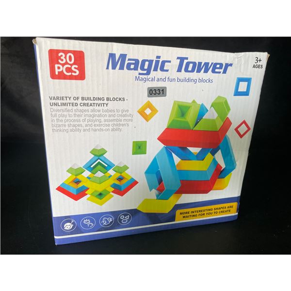 Magic Tower 30pcs Building Blocks/Pyramid Stacking Toy Set for Toddlers (Ages 3+) - New