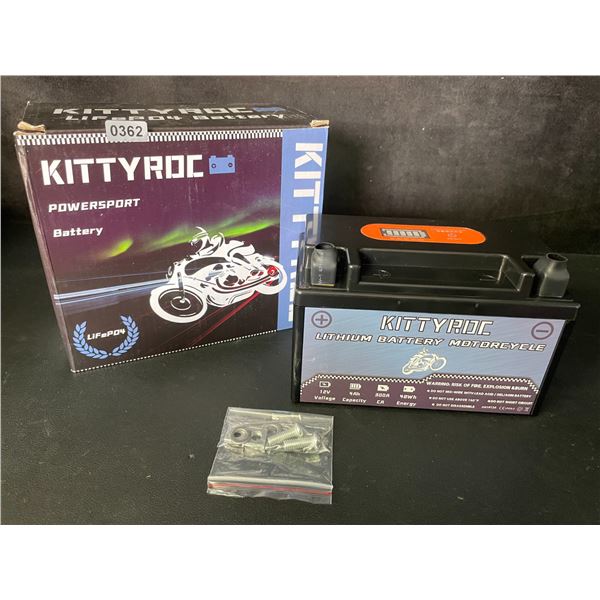Kittyroc 12V Lithium Powersport Battery; 4Ah 300A LiFePO4 Battery for Motorcycle/ATV/Scooter - New!