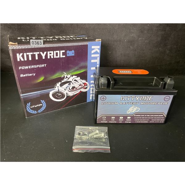 Kittyroc 12V Lithium Powersport Battery; 4Ah 300A LiFePO4 Battery for Motorcycle/ATV/Scooter - New!