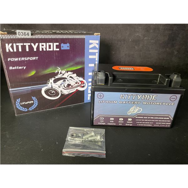 Kittyroc 12V Lithium Powersport Battery; 4Ah 300A LiFePO4 Battery for Motorcycle/ATV/Scooter - New!