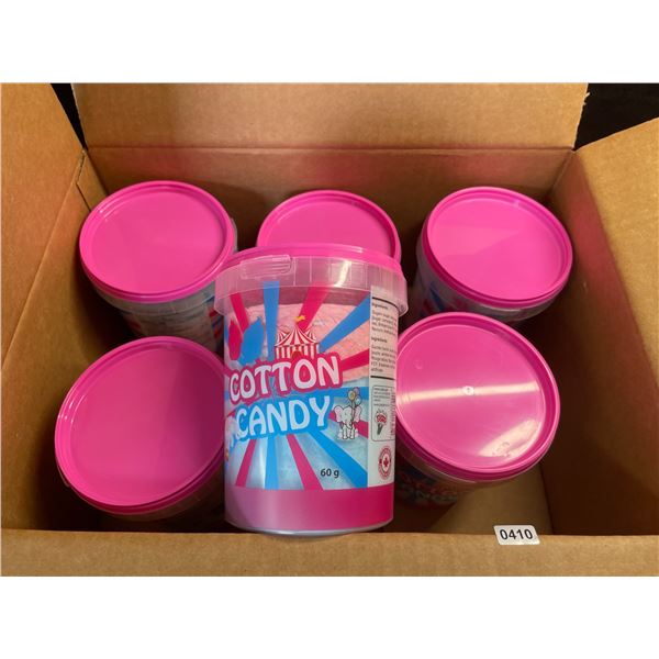 Box of 6 Tubs of Cotton Candy - Cherry & Blue Raspberry Flavor (60g Each) - New Sealed