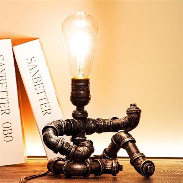 Steampunk Style Metal Tube Robot Guitar Lamp (10.6") Great for Music/Guitar Lovers! - Brand New!