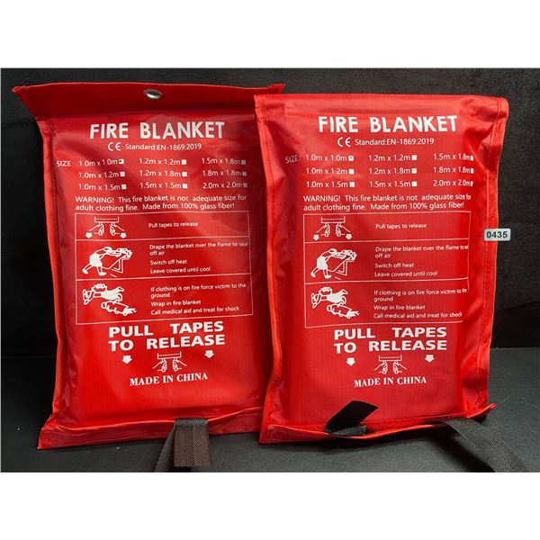 Lot of 2 Emergency Fire Blankets - (40" x 40") 1.0m x 1.0m Size - New