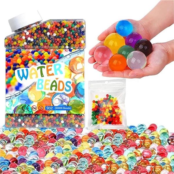 4 Boxes of Colorful Floral Water Beads/Jelly Balls for Decor (50,000pcs & 300pcs Per Box) New!