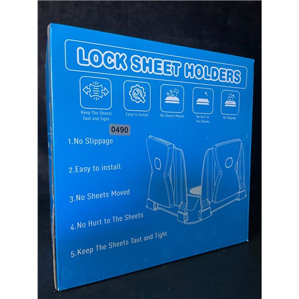 Locking Bed Sheet Holders - Keeps Bed Sheets Tight/Secure; Easy to Install - New!