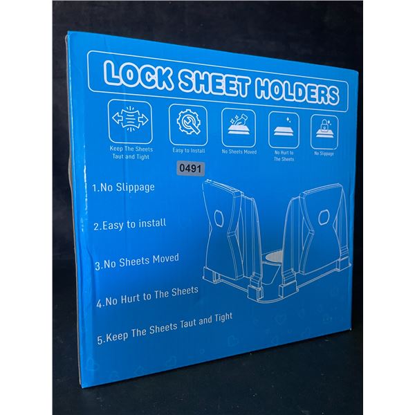 Locking Bed Sheet Holders - Keeps Bed Sheets Tight/Secure; Easy to Install - New!