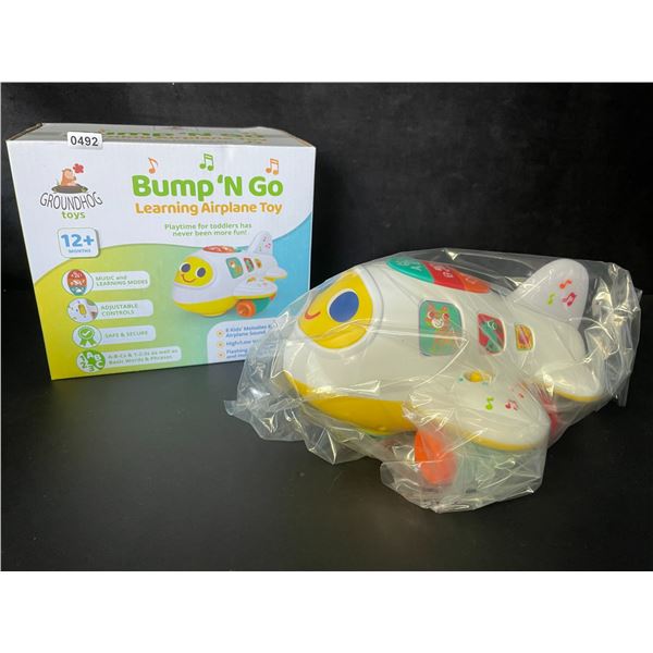 Bump 'N Go Learning Airplane Toy for Toddlers - Music & Learning Modes - New
