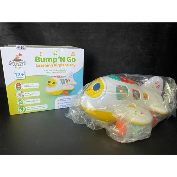 Bump 'N Go Learning Airplane Toy for Toddlers - Music & Learning Modes - New