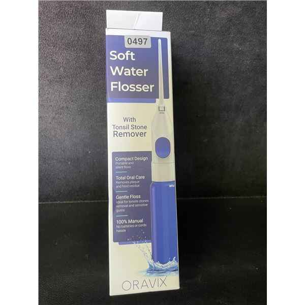 Oravix Soft Water Flosser with Tonsil Stone Remover - Compact Design, Total Oral Care - New