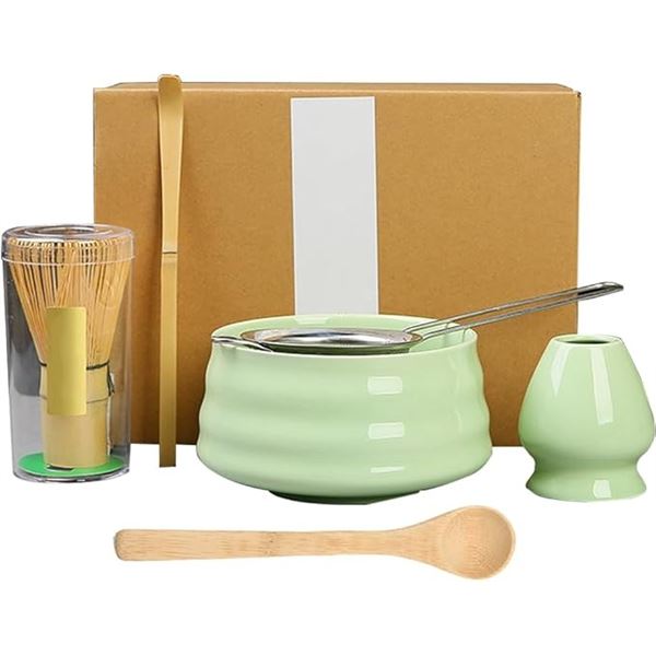 Japanese Tea Set (Green) Matcha Ceremony Set/Whisk Set for Matcha Tea Lovers - New