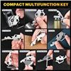 Image 2 : Lot of 3 Key Shaped Pocket 20-in-1 Multi-Tools; Wrench, Box Opener, Wire Stripper, Ruler, etc. New