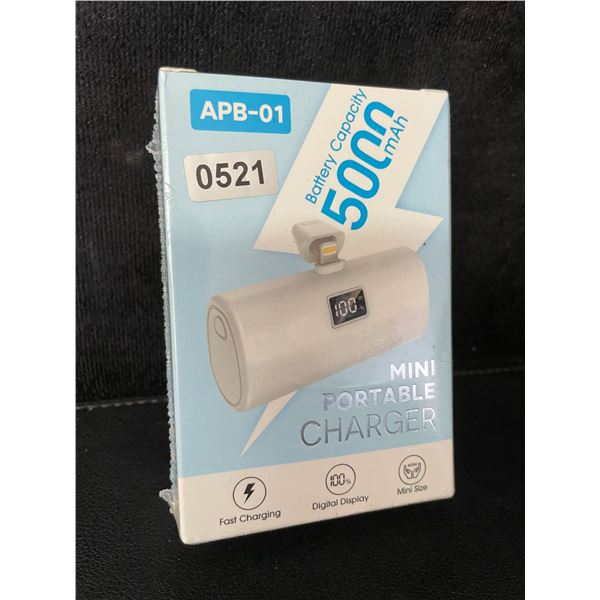 Portable Mini Fast Charger for iPhone (5,000mAh) with LCD Display; Lightning Connection - New