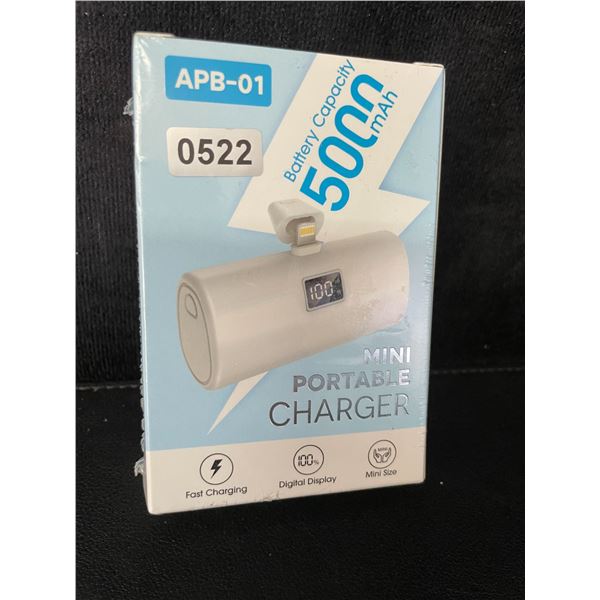 Portable Mini Fast Charger for iPhone (5,000mAh) with LCD Display; Lightning Connection - New