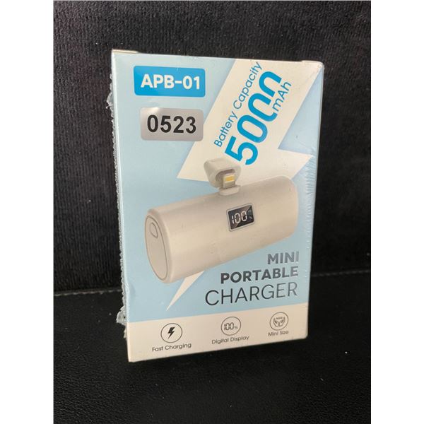 Portable Mini Fast Charger for iPhone (5,000mAh) with LCD Display; Lightning Connection - New