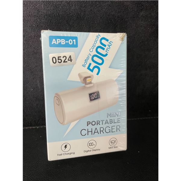 Portable Mini Fast Charger for iPhone (5,000mAh) with LCD Display; Lightning Connection - New