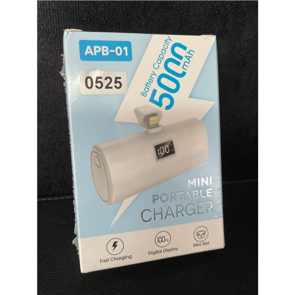 Portable Mini Fast Charger for iPhone (5,000mAh) with LCD Display; Lightning Connection - New