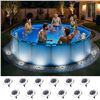 Image 1 : 12-Pack LED Solar Ground Lights for Outdoors - IP65 Waterproof, 4.5" Size, Weatherproof - New