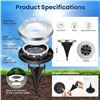 Image 3 : 12-Pack LED Solar Ground Lights for Outdoors - IP65 Waterproof, 4.5" Size, Weatherproof - New