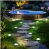 Image 4 : 12-Pack LED Solar Ground Lights for Outdoors - IP65 Waterproof, 4.5" Size, Weatherproof - New