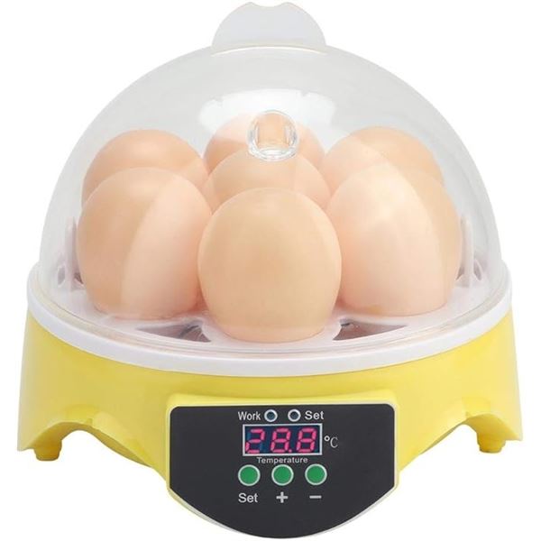 Smart Mini Incubator; 7-Egg Fully Automatic/Intelligent Temp Control Egg Incubator - New!