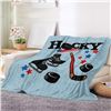 Image 3 : Soft Fleece Ice Hockey Throw Blanket (51" x 59") Hockey Themed Lightweight Blanket - New Sealed!