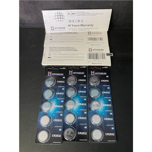 3 Packs (15 PCS/Batteries) CR2032 Lithium Coin Cell Batteries - New