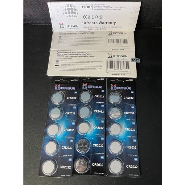 3 Packs (15 PCS/Batteries) CR2032 Lithium Coin Cell Batteries - New