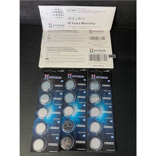 3 Packs (15 PCS/Batteries) CR2032 Lithium Coin Cell Batteries - New
