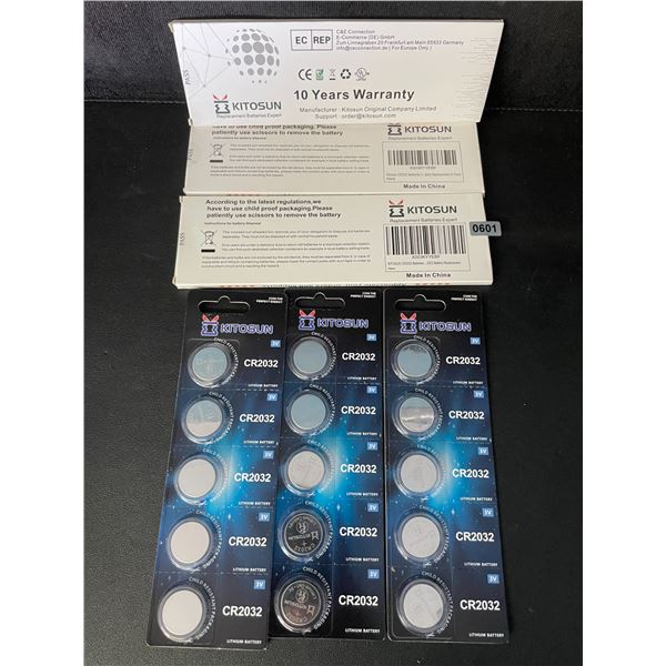 3 Packs (15 PCS/Batteries) CR2032 Lithium Coin Cell Batteries - New