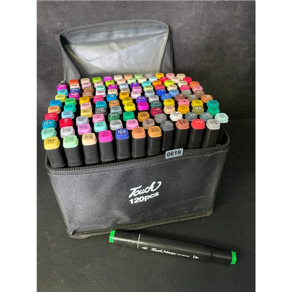 120PCS Dual-Tip Artist Markers Set - Multi-Color Alcohol Markers for Drawing/Sketching - NEW