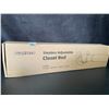 Image 4 : Stepless Adjustable (17" to 84") Closet Rod for Hanging Clothes; Extendable Length, White - New