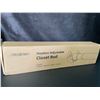 Image 5 : Stepless Adjustable (17" to 84") Closet Rod for Hanging Clothes; Extendable Length, White - New