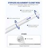 Image 6 : Stepless Adjustable (17" to 84") Closet Rod for Hanging Clothes; Extendable Length, White - New