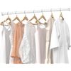 Image 3 : Stepless Adjustable (17" to 84") Closet Rod for Hanging Clothes; Extendable Length, White - New