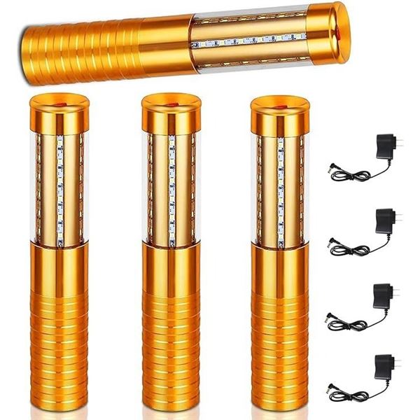 4-Pack LED Strobe Baton Lights/Rechargeable LED Champagne Bottle Lights/Party Festival Lights - New