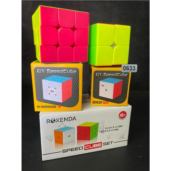 2-Pack Roxenda Speed Cube Set - Rubix Speed Puzzle Cubes (Includes 3x3 & 2x2 Cubes) - New!