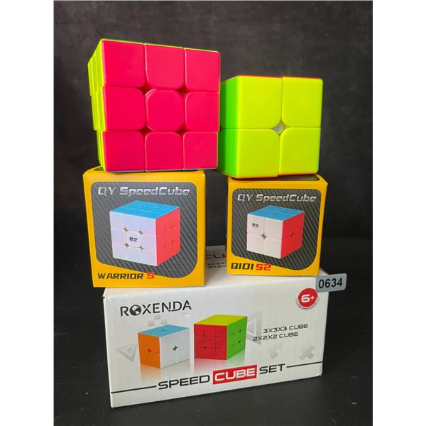 2-Pack Roxenda Speed Cube Set - Rubix Speed Puzzle Cubes (Includes 3x3 