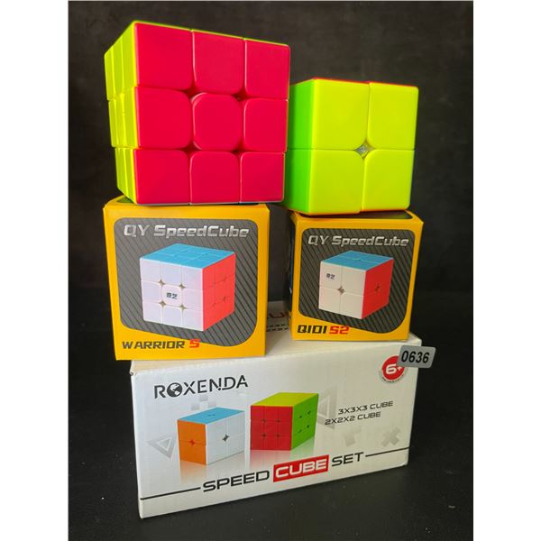 2-Pack Roxenda Speed Cube Set - Rubix Speed Puzzle Cubes (Includes 3x3 