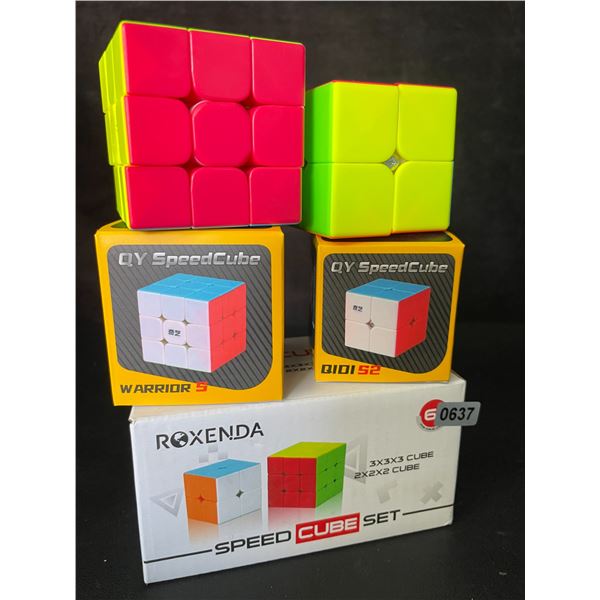 2-Pack Roxenda Speed Cube Set - Rubix Speed Puzzle Cubes (Includes 3x3 
