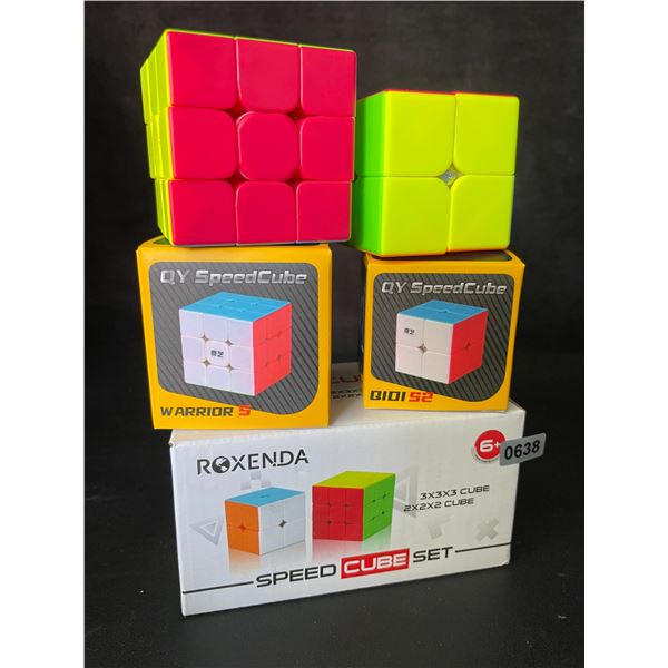 2-Pack Roxenda Speed Cube Set - Rubix Speed Puzzle Cubes (Includes 3x3 