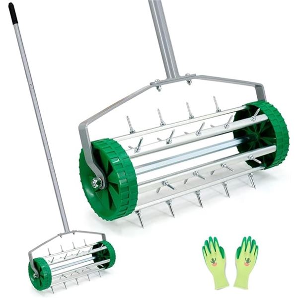 Colwelt Spike Lawn Aerator - Heavy-Duty Rolling Lawn Aerator with 49" Steel Handle - New in Box!