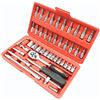 Image 1 : 46PC Ratcheting Socket Wrench Tool Set - 1/4-Inch Drive, 46pcs - New Sealed!