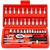 Image 2 : 46PC Ratcheting Socket Wrench Tool Set - 1/4-Inch Drive, 46pcs - New Sealed!