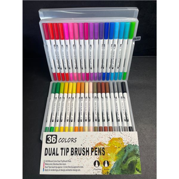 36-Colors Dual-Tip Artist Markers/Brush Pens - Great for Drawing/Coloring/Sketching - New
