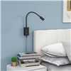 Image 5 : Enuotek Flexible LED Wall-Mount Reading Light/Bedside Light w/ USB Charging Base; Touch Control; New
