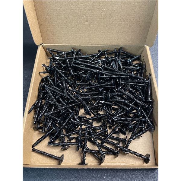 200PCS #8 1-1/2" Sheet Metal Screws, Self-Tapping Screws (Black) Stainless Steel Phillips Round Head